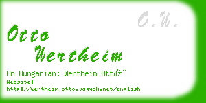 otto wertheim business card